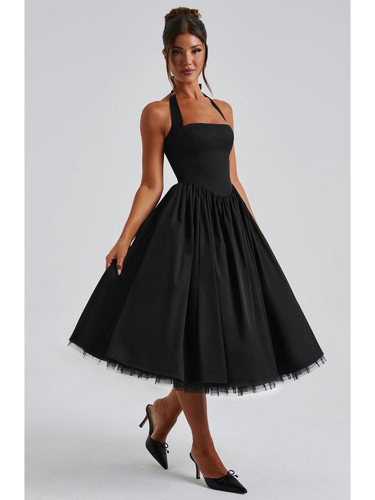 Damen-Abendkleid mit voluminösem Rock und Schnürung