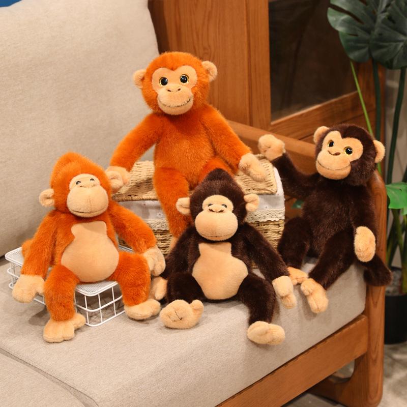 Simulation Monkey Orangutan Doll Super Soft Stuffed Bag Animals Plush Toys Anime Cartoon Decor Boys Girls Birthday Gifts Pillow