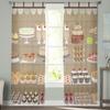 Dessert Cake Bread Modern Tulle Curtains Sheer Window Drapes For Living Room Bedroom Kitchen Home Decor