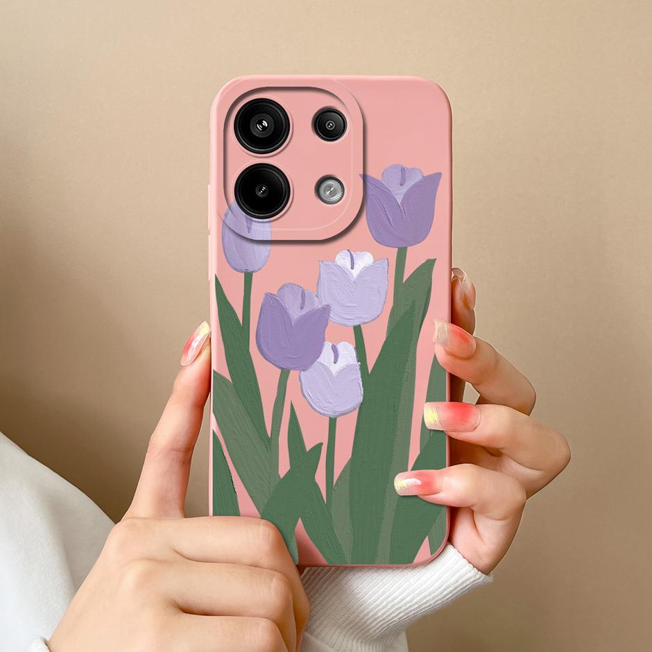 For Xiaomi Poco M6 Pro 4G 5G Casing Fashion Black Coconut Tree Liquid Silicone Soft TPU Cover For XiaomiPocoM6 M6Pro 4G 5G Funda