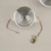 Rough Piece Emerald Oval Chain Bracelet