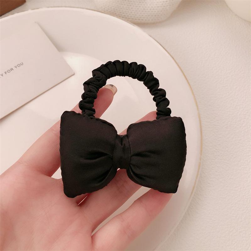 New Korean Bow Elastic Hair Bands Black White Simple Hair Ties Women Elegant Barrettes Headwear Girls Hair Accessories