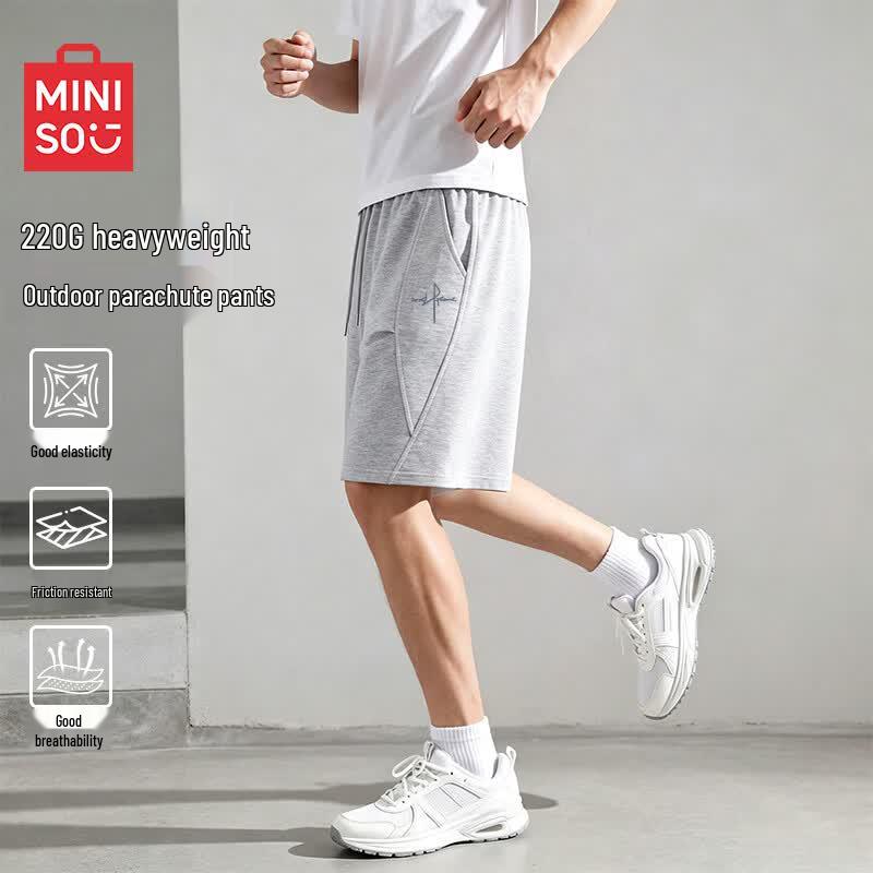 MINISO Men s Mamba Cotton Casual Sport Shorts M хизер серый
