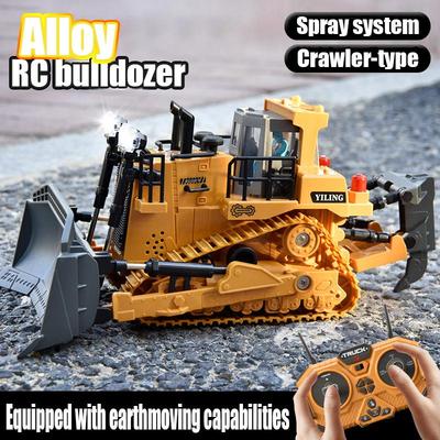 Remote Control Bulldozer Toy Metal Dozer Vehicle for Boys Kids Christmas Birthday Gifts Model Construction Toy