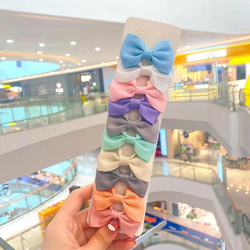 

10 шт./компл. заколки для волос для маленьких девочек ярких цветов с бантом, детские заколки для волос, милые принцессы, детские головные уборы для младенцев 10pcs