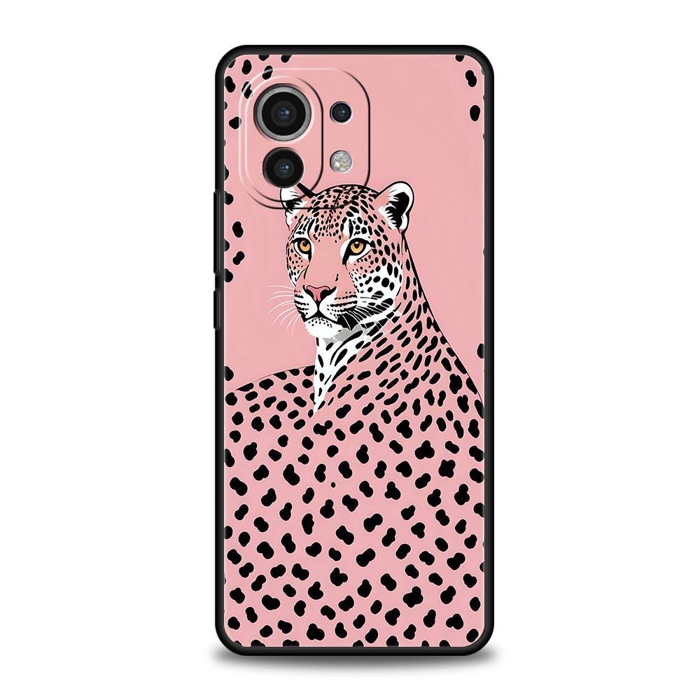 Handyhülle für Xiaomi Mi 15 14 13 12 11 Lite 14T 13T 12T 11T Pro Poco X7 X6 X5 X3 Pro F6 F5 F4 Hülle Rosa Leopardenmuster