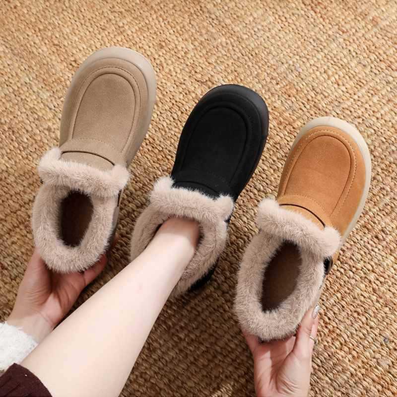 Women's Winter Cotton Snow Boots - Fashionable, Plush-Lined, Non-Slip, Warm, Thick Sole