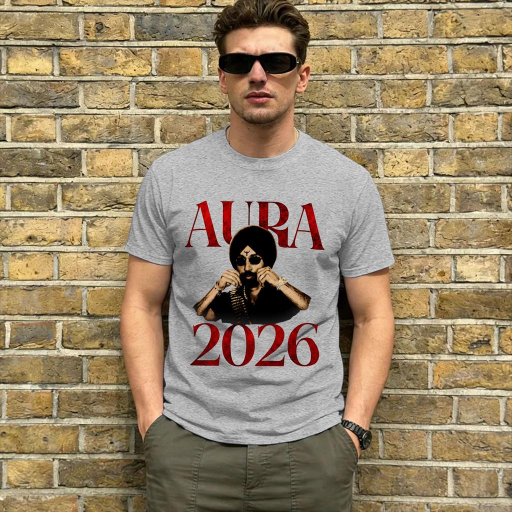 T-shirt Unisex Aura Diljit Dosanjh 2026 Abbigliamento in Cotone Novità Manica Corta Girocollo Maglietta T-shirt Taglie Forti