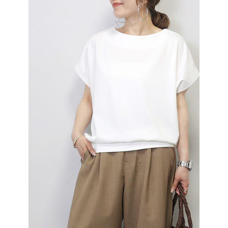 Japan and South Korea Hong Kong Style Summer New Round Neck Solid Simple Loose Casual All-matching Bat Sleeve Short Sleeve T-shirt Top