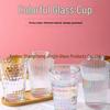 Dazzling Raindrop Glass Cup - Vertical Stripe, Heat-Resistant, Transparent, Thickened, Ins Style.