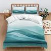 3Pcs Waves In Teal Themed Duvet Cover Set Novelty Fashion Lightweight Soft Bedding With Zipper All Seasons Home Dorm Decor