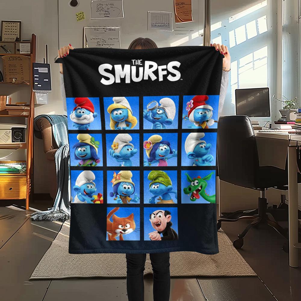 Smurfs Hands Beach Blanket Sofa Blanket Blanket Machine Washable Digital Printing Sheet