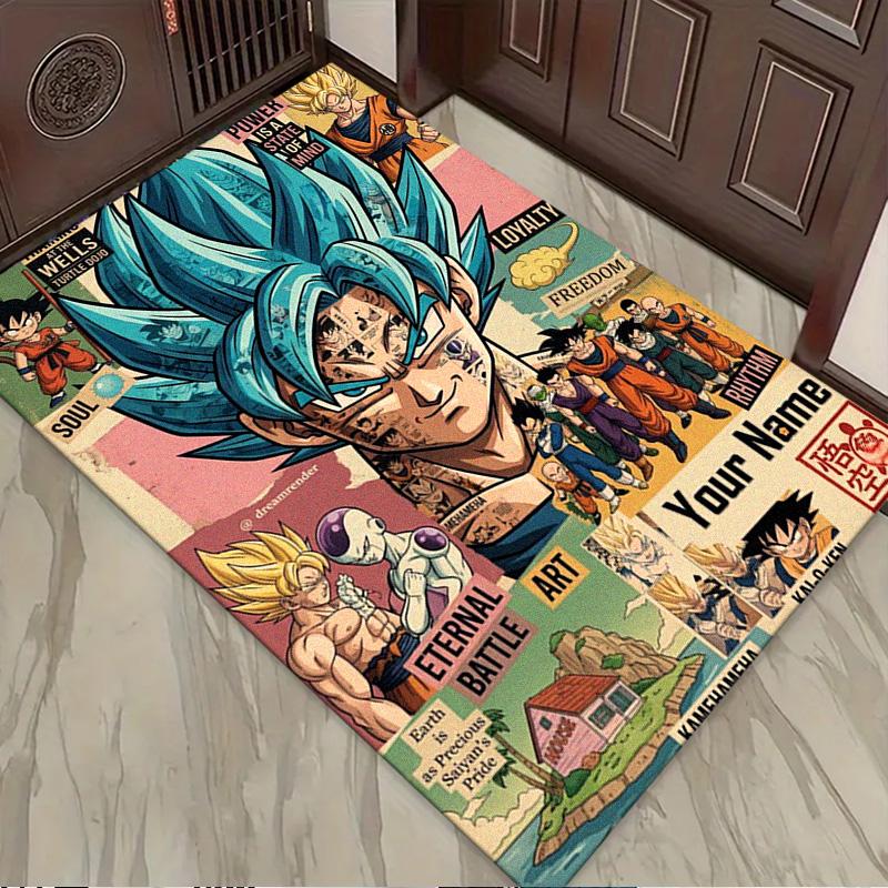 Name Benutzerdefinierter Anime Dragonball Teppich für Wohnzimmer Schlafzimmer Zuhause Sofa Dekoration, Kinder Spiel Nicht-rutschfeste Bodenmatte