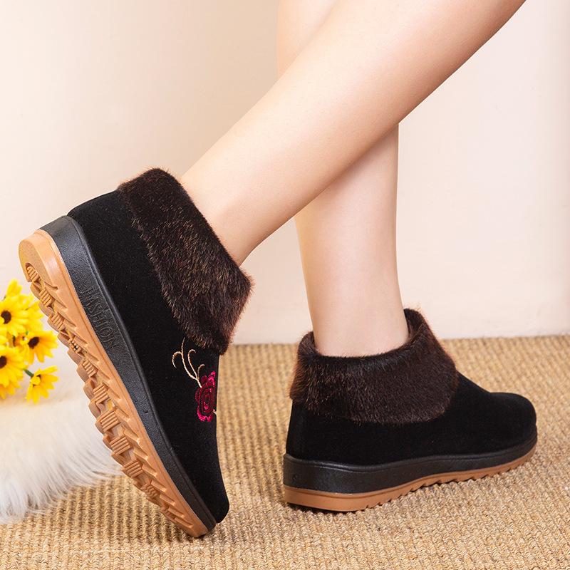 Women's Winter Fashion Casual With Thick Velvet And Warm Cotton Shoes Snow Boots