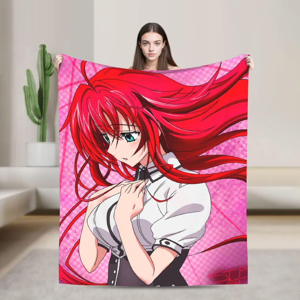 Superweiche Decken Dekorative High School DxD Überwurfdecke Anime Flanelldecke für Wohnzimmer Lustige Sofa-Bettdecke