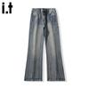 CHOCOOLATEit Men's American Style Draped Loose Flared Jeans