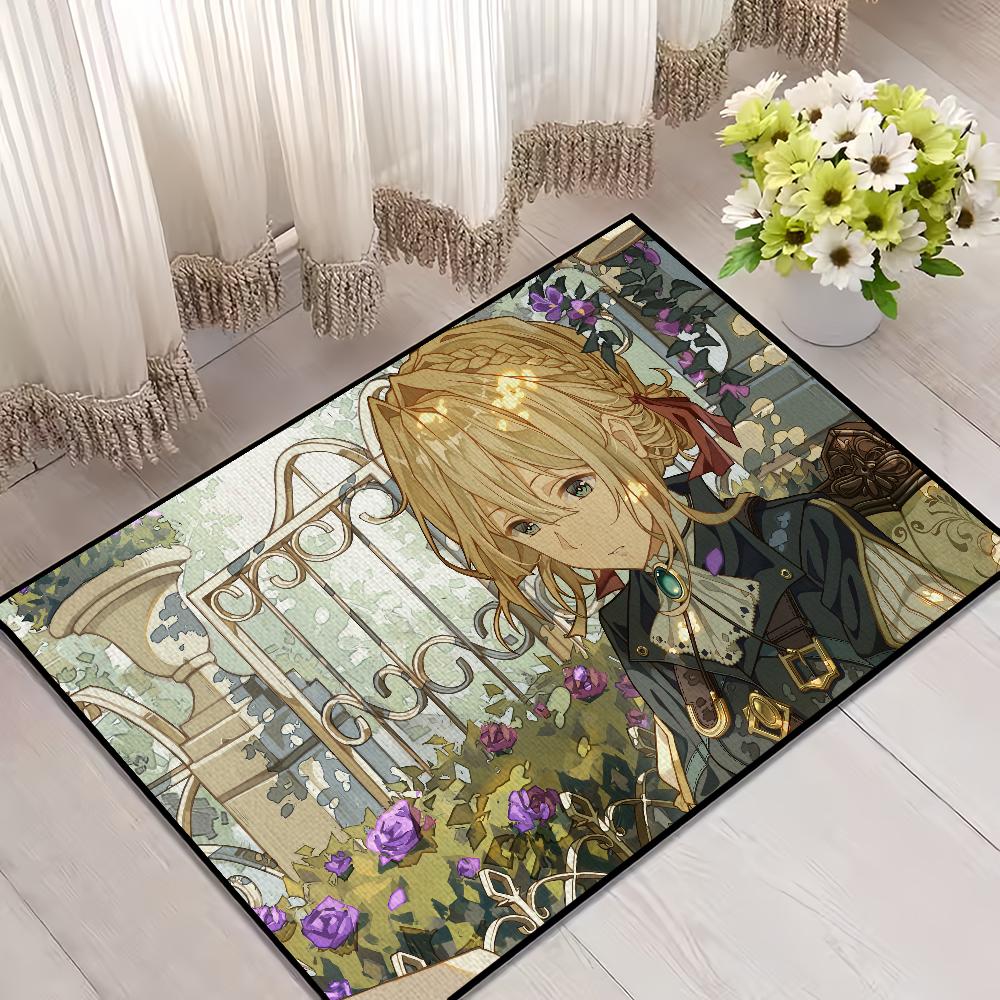 Hot Anime Violet Evergarden Door Mat Welcome Entrance Balcony Bathroom Floor Non-slip Rug Bedroom Carpet Home Decoration