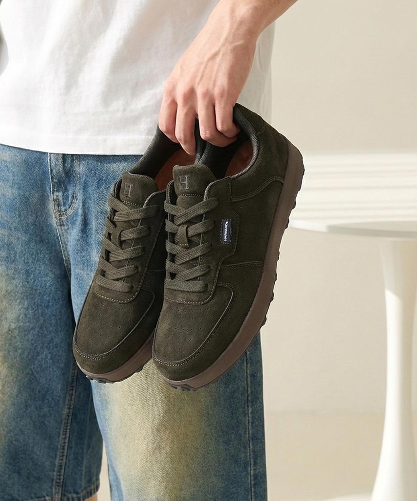 Harvard Shoes Bagel Suede Sneakers Khaki
