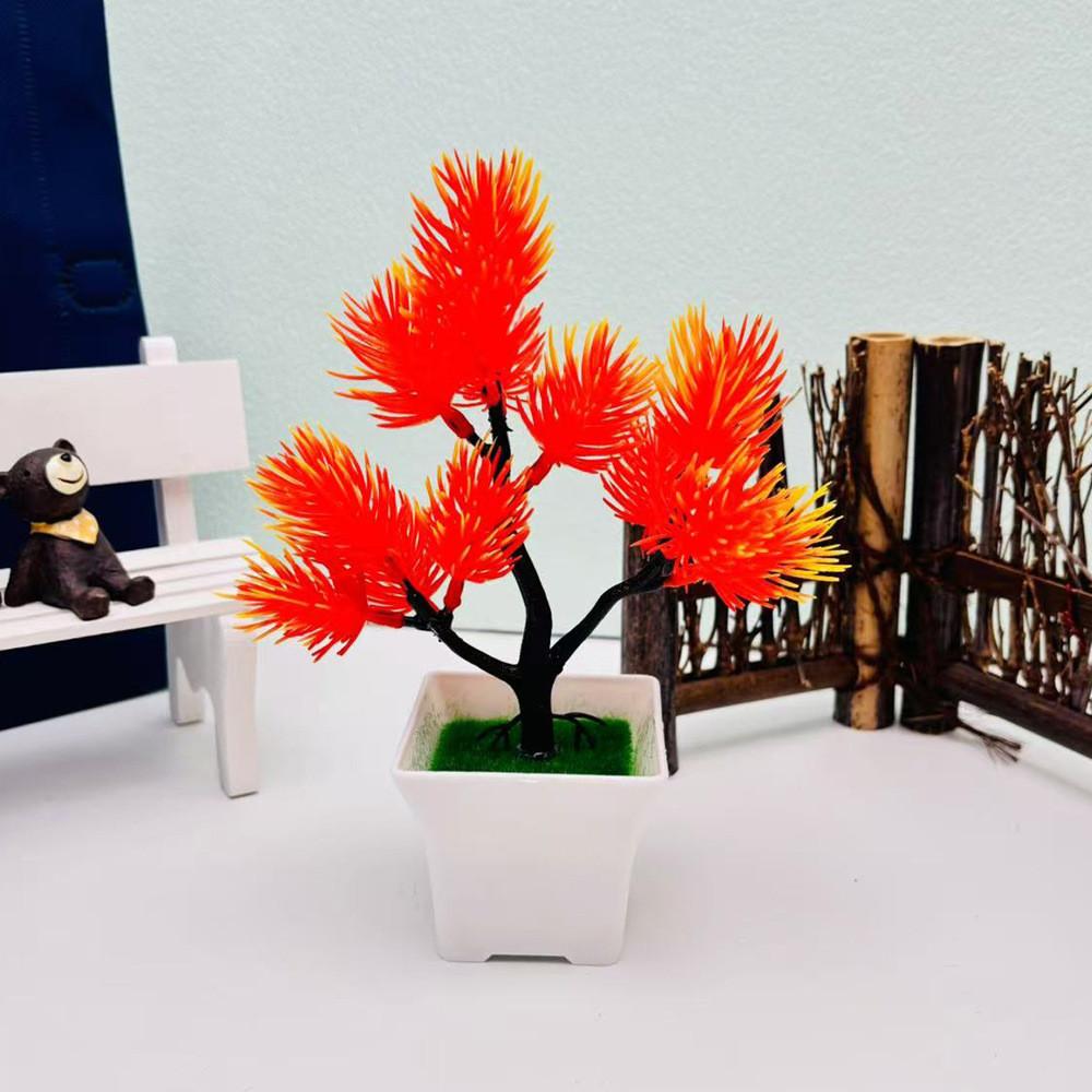 Pine Bonsai Garden Ornament With Faux Tree For Home Decor And Hotel Lobby