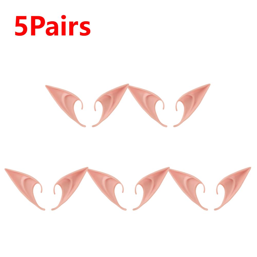 1-10 Pairs Halloween Elf Ears Decoration Angel Elf Ears Masquerade Party Costumes Christmas Party Supplies Photo Props Kids Gift