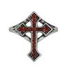 Gothic Spice Girl Red Enamel Zircon Cross Tide Opening Ring Sweet Cool Dark Premium Ring