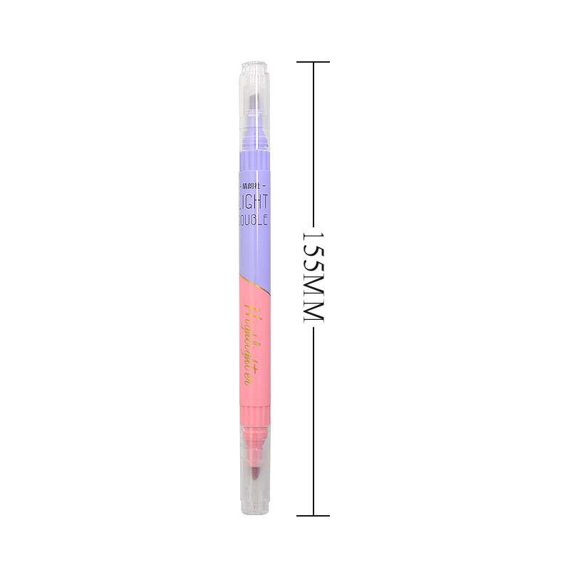 6 PCS Double Tip Highlighter Pens Kawaii Candy Color Manga Markers DIY Journal Pastel Highlighter Set Korean Stationery