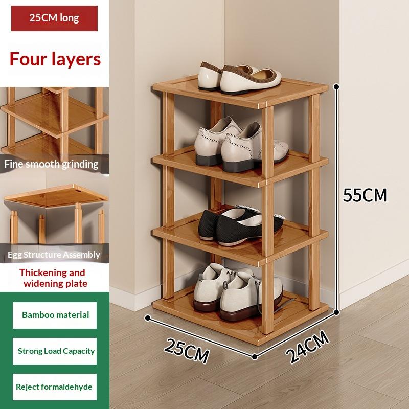 2-9Layer Small Household Shoe Storage Bamboo Simple Shoe Rack Shoe Rack Household Doorstep Storage Rack Tool Corner Organizer