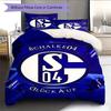 Set Copripiumino Trapuntato con Logo Schalke Federa Decorazione per la Casa Regalo di Compleanno (1 * copripiumino + 2 * federa, senza nucleo)
