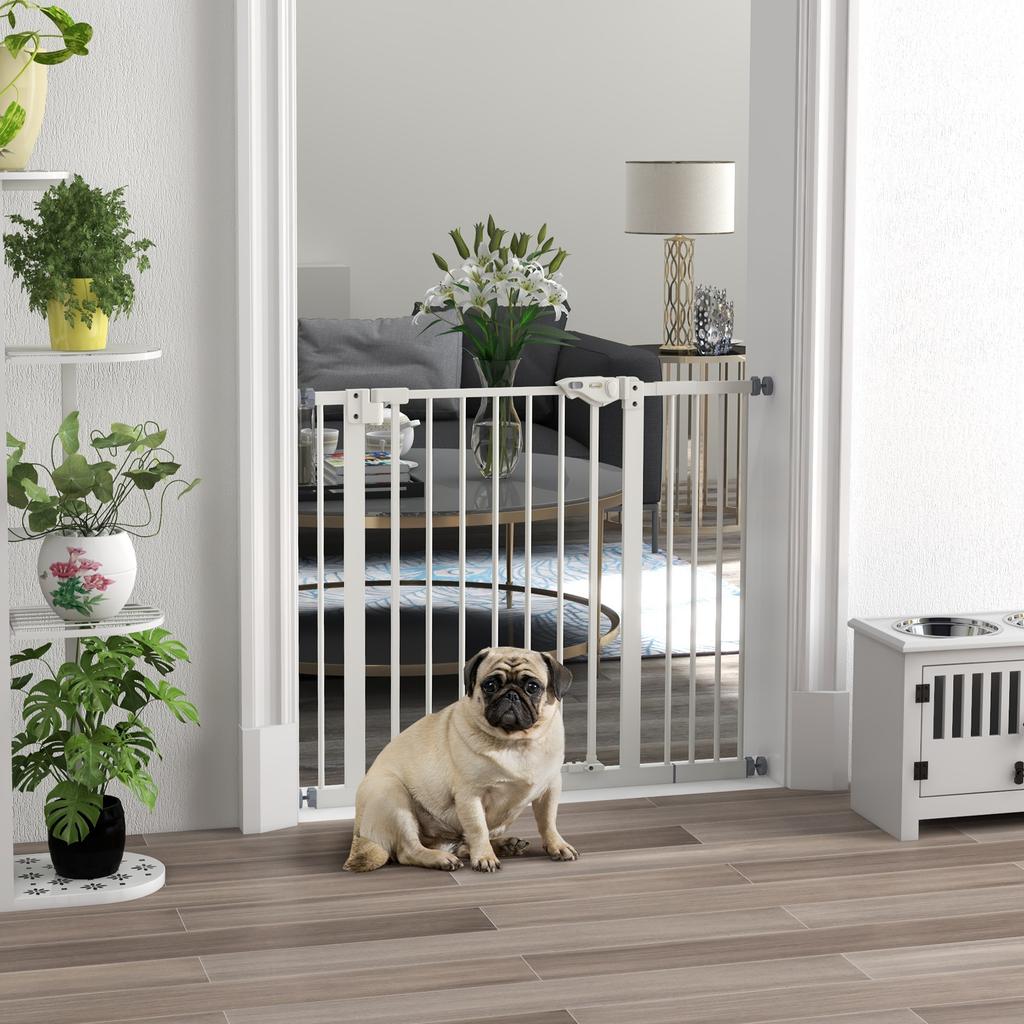 Adjustable Safety Gate w/ One Extensions, Four Adjustable Screws, White