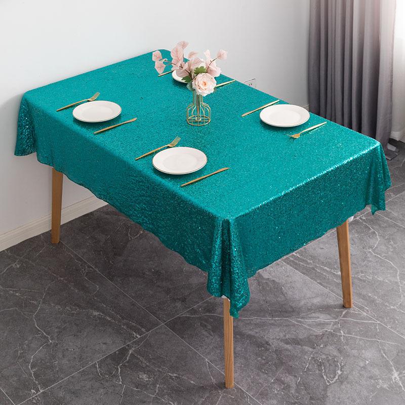 Sequin Tablecloth Sparkle Sequin Table Cover Linens Overlay Runners for Wedding Birthday Party Baby Shower Banquet Glitter Rectangle Tablecloth