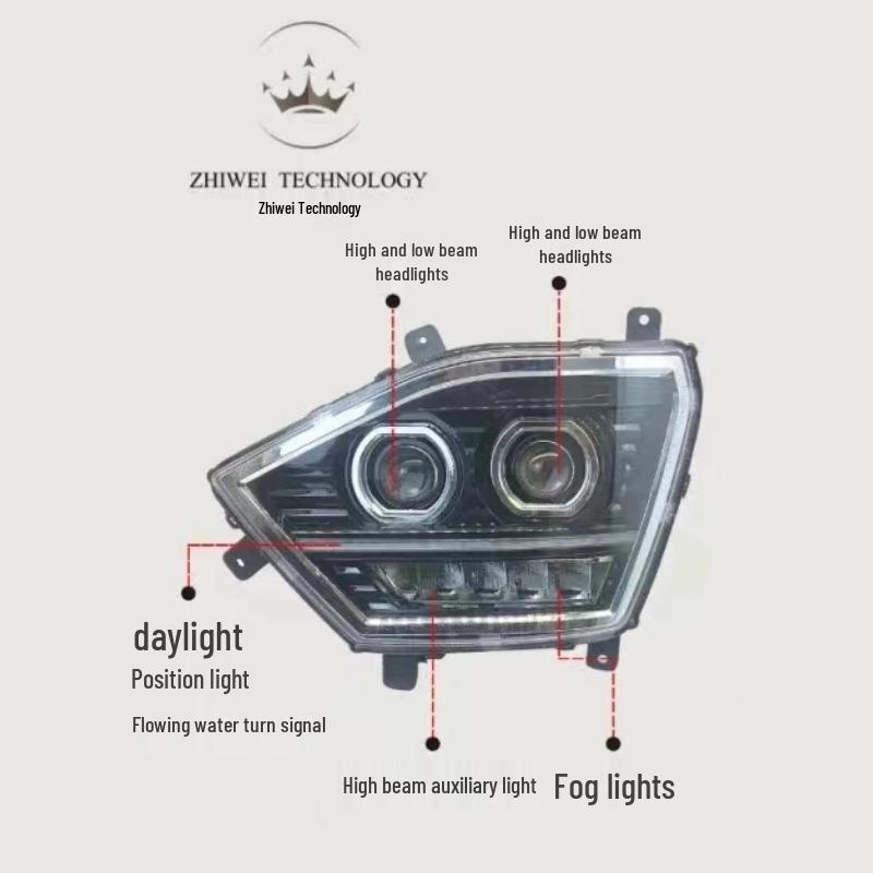 Ultra-Bright Dual-Lens Full LED Headlight Assembly for Sinotruk Howo N7G/N5W Driver s Side Headlight