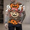 Men Plus Size Round Neck Short Sleeve T Shirt Halloween Sloth Printed Casual Tops