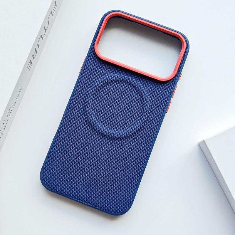 

For iphone 17 Pro Max Diamond PatternLeather Case Magnetic Suction Contrast Color Keys Lens Frame Anti-Fingerprint Cover Artificial leather&iPhone17 Pro Max