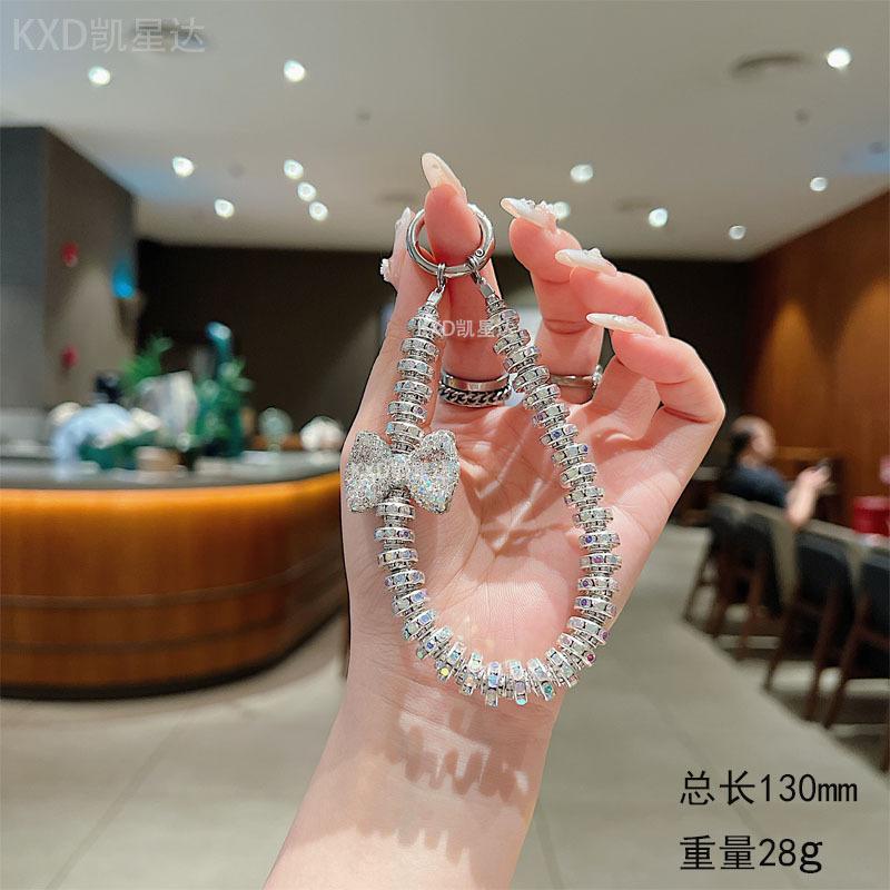 Hot Selling Light Luxury Style Phone Chain Phone Case Pendant Hanging Ornament Diamond Ring Clay Phone Strap Anti-Lost Phone Rope