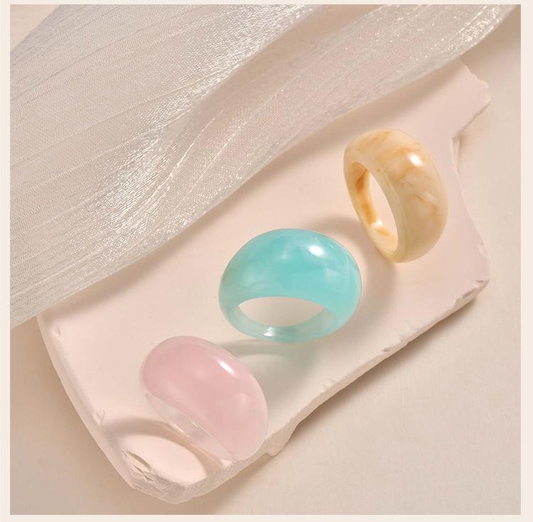 Harzringe, Breite Dicke Kuppel Knöchel Finger Stapelbare Gelenkringe für Damen, Retro Acryl Transparent Vintage Schmuck