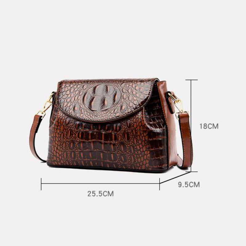 Johnature Mode Designer Tasche Einfache Alligator Frauen Leder Schulter Taschen Freizeit Große Kapazität Dame Umhängetasche