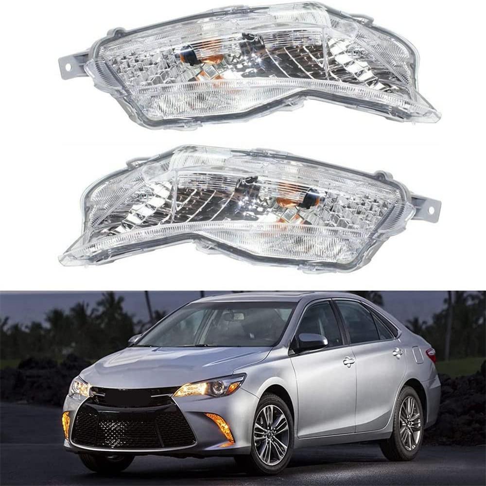 2Pcs Clear Fog Light Driving Lamps W/ Bulbs For Toyota Camry Le Se 2015-2017