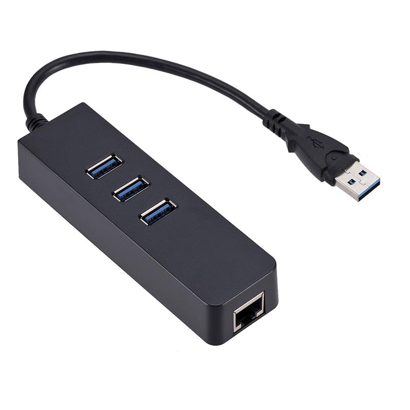 3 Ports Usb 3.0 Gigabit Ethernet Lan Rj45 Network Adapter Hub To 1000Mbps