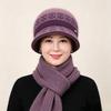Autumn and Winter Hat Women's Fashion Bucket Hat Middle-aged and Elderly Mother Basin Hat Plush Warm Wool Hat Old Lady Knitted Hat