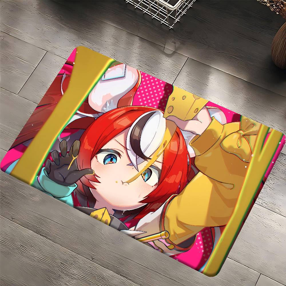 Game H-HololiveS H-Hakos Baelz Anime Hallway Carpet Washable Non-Slip Living Room Sofa Chairs Area Mat Kitchen Doormat Area Rug