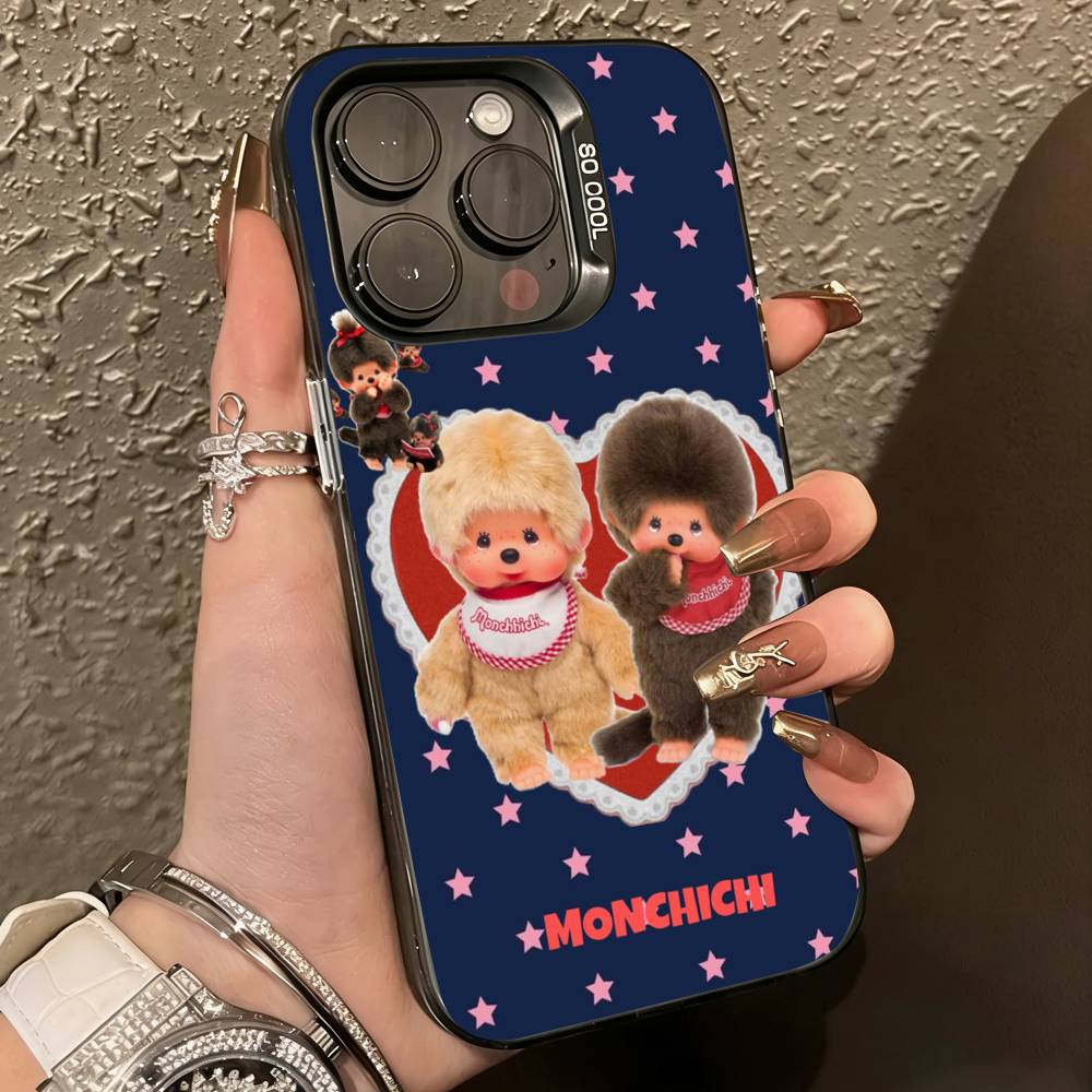 E-Cute Monchhichis Phone Case For iPhone 17,16,15,14,13,12,11 Plus,Pro Max,XS,Colorful Silver Phone case Funda Cover iPhone17ProMax