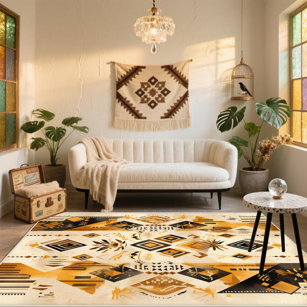 New Persian Carpet Large Rugs for Living Room Boho Decoration Easy Clean Washable Floor Mat Antiskid Sofa Bedroom Study
