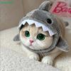 Gray Shark Plush Pet Hat | Cute Animal Headwear for Cats & Small Dogs
