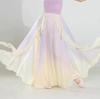 Women's Chinese Style Gradient Dance Dress, Flowy Chiffon Long Sleeve Performance Costume