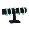 Black Velvet-Wood Floating T-Shaped Jewelry Display Stand