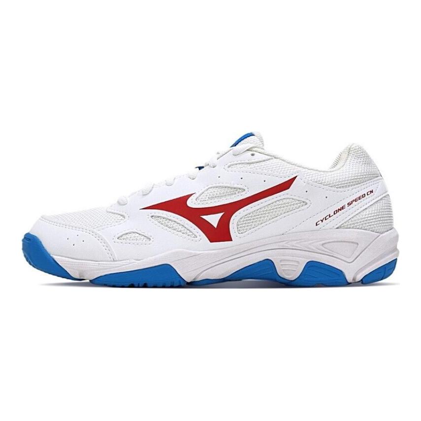 Mizuno Cyclone Speed CN Slip Resistant, Abrasion Resistant, Breathable Low top Training Shoes Unisex White Blue Red Sneakers V1GA218125