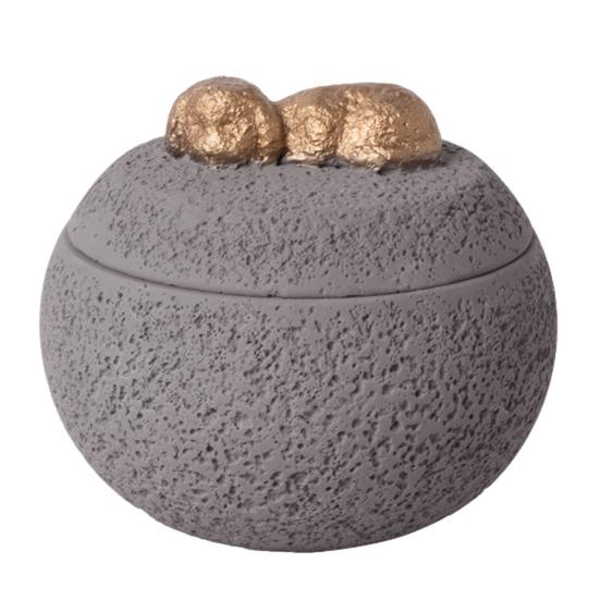 Pet Memorial Urn Moisture-Proof Dog Cat Cremation Urn 350ml Capacity Cement Pet Loss Keepsake Urn for Dogs Cats Bone Ash