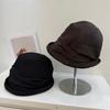 New Pleated Pile Bucket Hat Women's Autumn Face Small Versatile Basin Hat Sunshade Bucket Hat