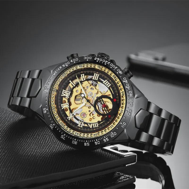 Men's Dual-Sided Hollow Automatic Mechanical Waterproof Watch