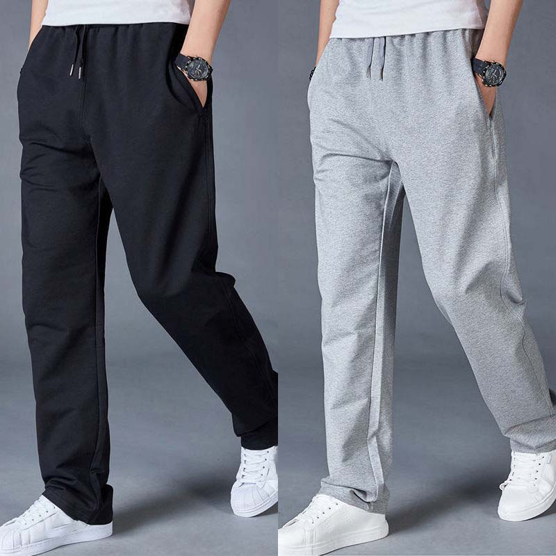 Pánské sportovní kalhoty plus size rovného volného střihu, ležérní kalhoty ke všemu, jaro a podzim